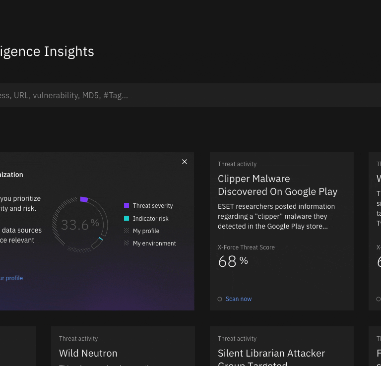 Cases - Overview vision Threat Intel Insights - Threat landscape prototype
